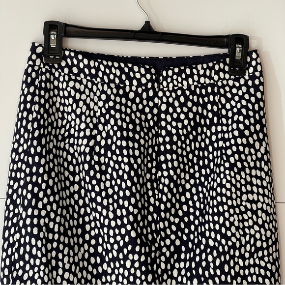 J Crew Women's Navy White Dot High Waisted Straight Pencil Cotton Midi Skirt, 00 - Picture 10 of 12